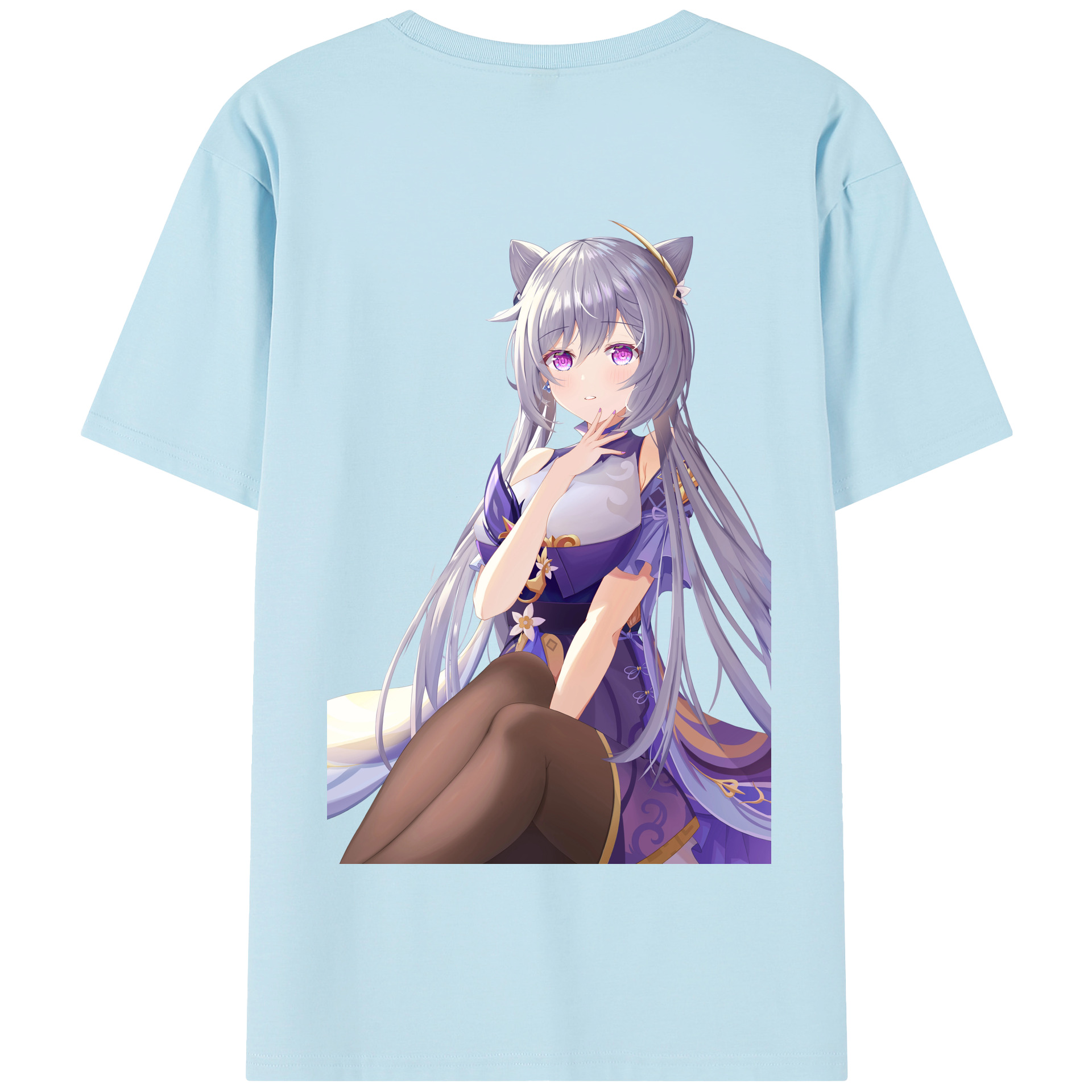 げんし神 刻晴 こくせい genshin Kokusei 綿100％半袖Tシャツ（背面プリント）
